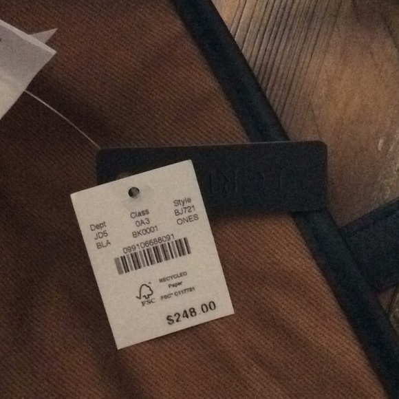 J.Crew Leather Tote Bag Black Berkeley New - Picture 4 of 4